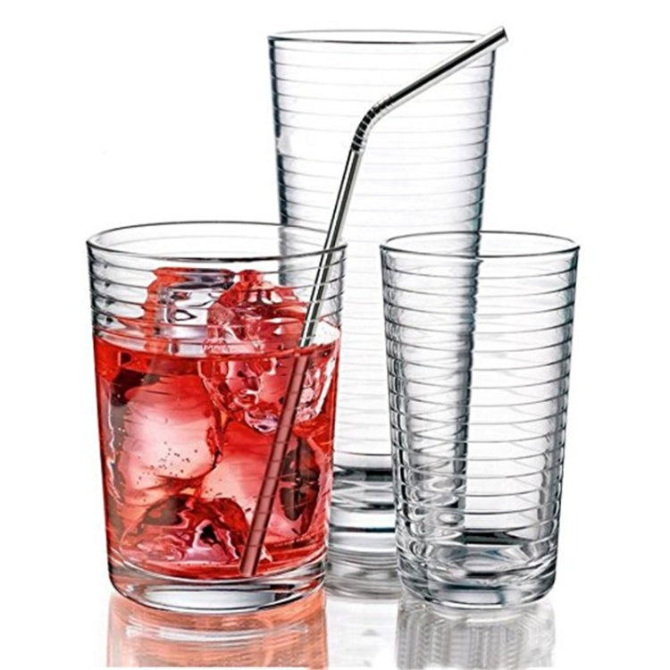 5pcs Reusable Stainless Steel Bent Drinking Straw + Cleaner Brush Set Kit, 266*6mm, 266*6mm (Bent)