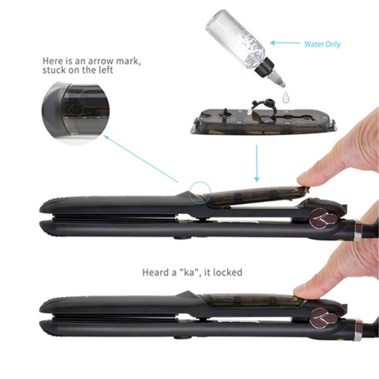 Steam Spray Electric Splint Hair Straightener with Plastic Bottle , EU Plug, EU Plug