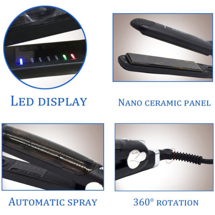 Steam Spray Electric Splint Hair Straightener with Plastic Bottle , EU Plug, EU Plug