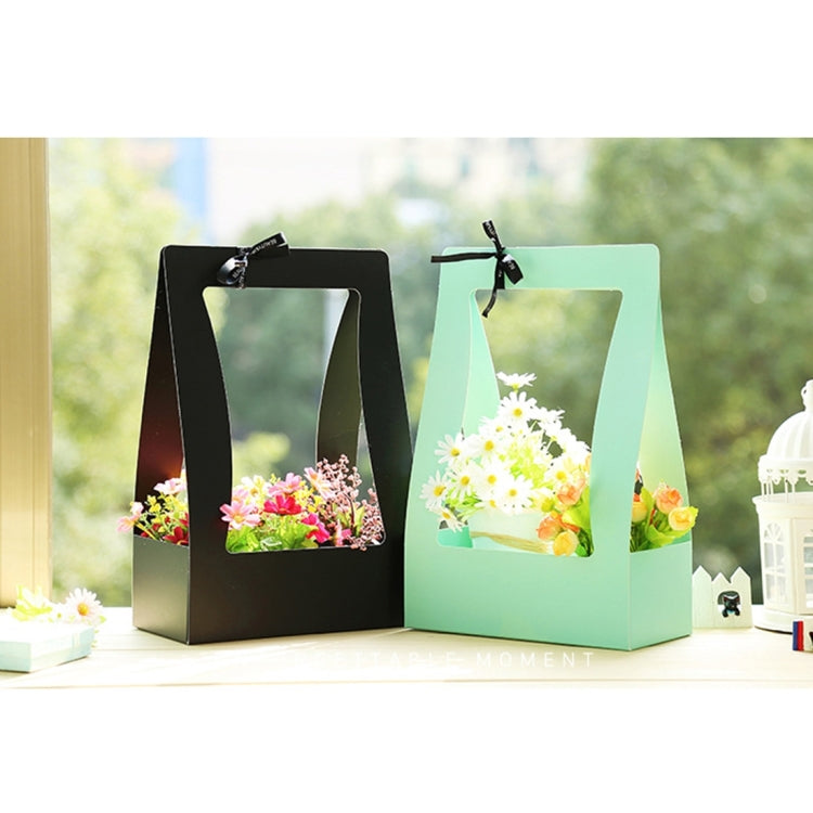 Paper Flower Basket Portable Basket Flowers Carton Packing Waterproof Florist Fresh Flower Carrier Box Portable Flowers Boxes, Random Color Delivery, Paper Flower Basket