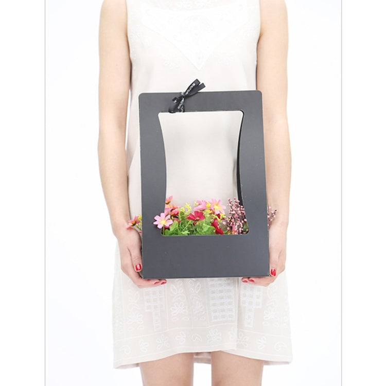 Paper Flower Basket Portable Basket Flowers Carton Packing Waterproof Florist Fresh Flower Carrier Box Portable Flowers Boxes, Random Color Delivery, Paper Flower Basket