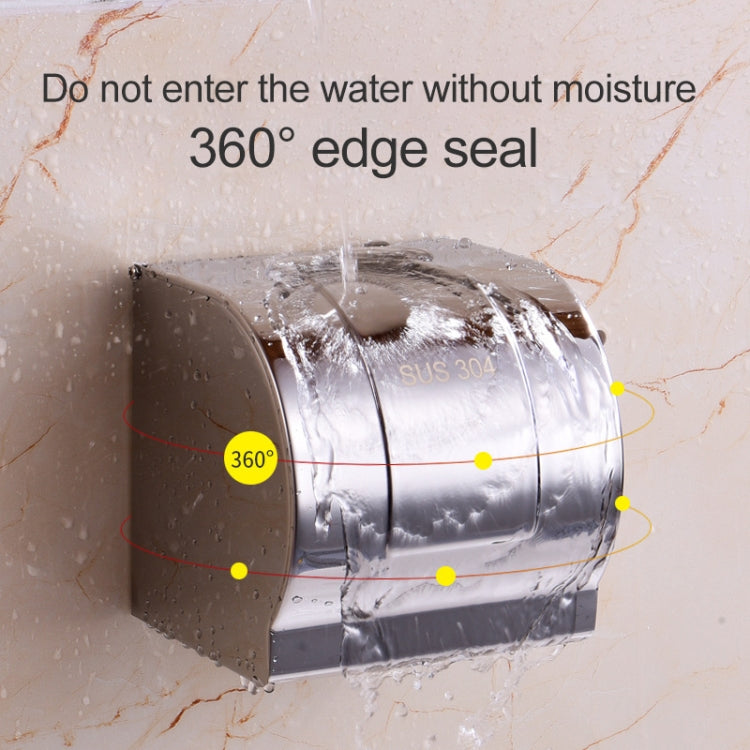 K20 304 Stainless Steel Bathroom Wall-mounted Waterproof Bright Light Paper Towel Roll Holder, K20