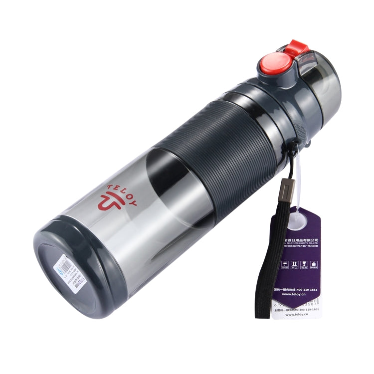 Teloy TNY-9601 650ML Portable Snap Cap Space Cup Bottle, Applicative Water Temperature: ﹣20 ~ 120 Celsius Degrees, TNY-9601 (Dark Grey + Red)