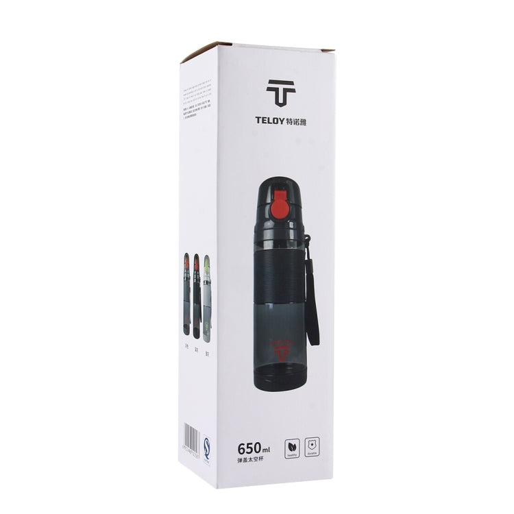 Teloy TNY-9601 650ML Portable Snap Cap Space Cup Bottle, Applicative Water Temperature: ﹣20 ~ 120 Celsius Degrees, TNY-9601 (Dark Grey + Red)