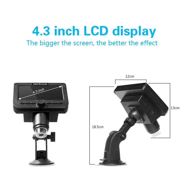inskam317 1080P 4.3 inch LCD Screen WiFi HD Digital Microscope, Sucker Bracket, Sucker Bracket