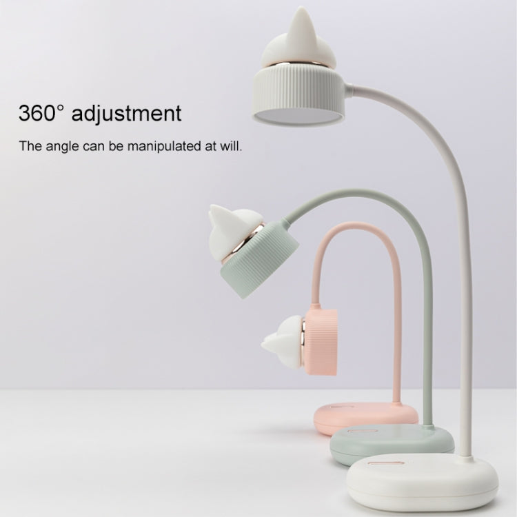 مصباح مكتب ليلي LED بتصميم مصدر ضوء مزدوج على شكل قطة، يدعم 3 مستويات للتحكم في السطوع