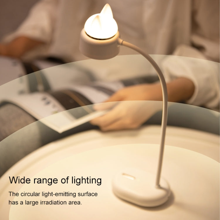 مصباح مكتب ليلي LED بتصميم مصدر ضوء مزدوج على شكل قطة، يدعم 3 مستويات للتحكم في السطوع