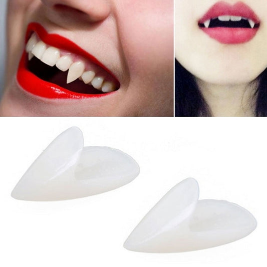 1 Pair 13mm Halloween Party Dentures Props Vampire Zombie Devil Fangs Teeth, 13mm