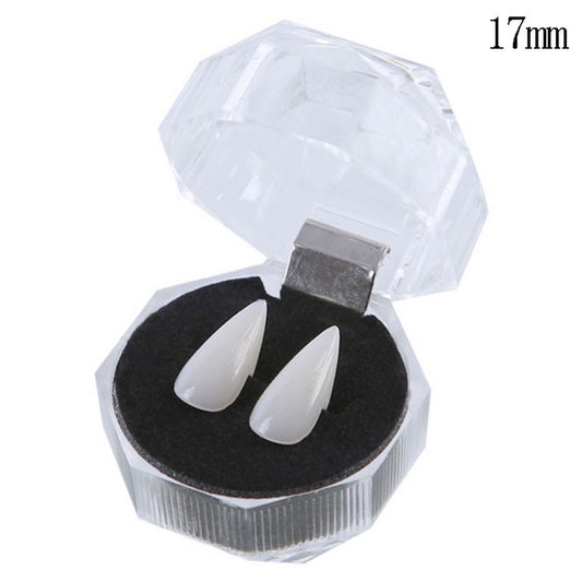 1 Pair 17mm Halloween Party Dentures Props Vampire Zombie Devil Fangs Teeth, 17mm