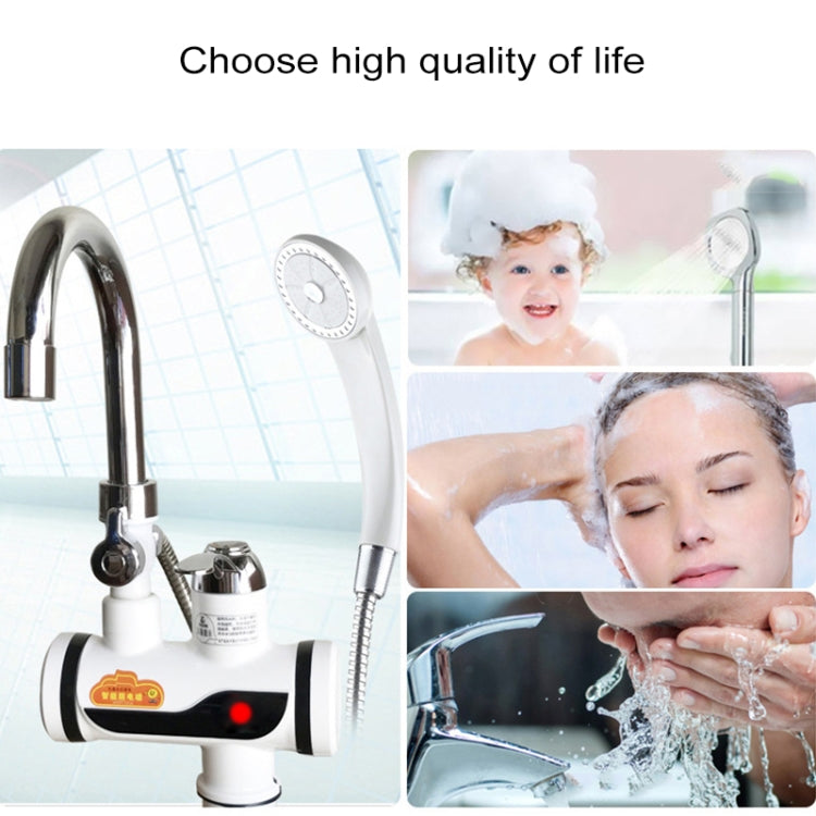 3s Fast Heat Electrothermal Rotatable Faucet Water Tap with Indicator Light, 220V, Size: L, Indicator Light / Size: L