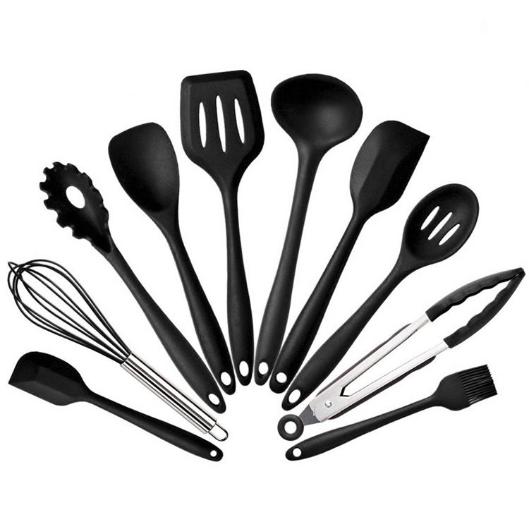 kn7050 10 in 1 Silicone Kitchen Tool Set, Red, Black, Green, Blue