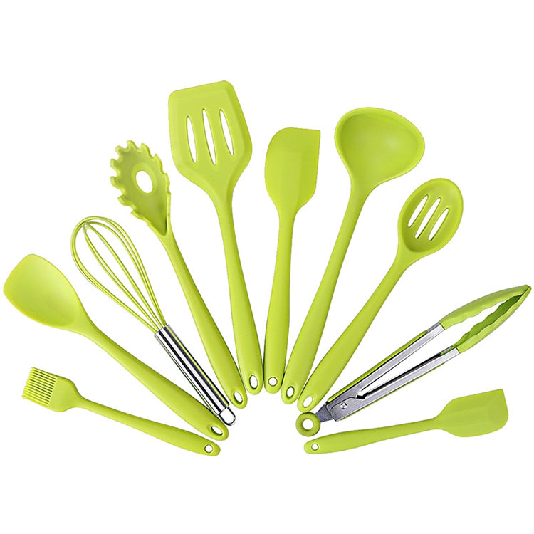 kn7050 10 in 1 Silicone Kitchen Tool Set, Red, Black, Green, Blue