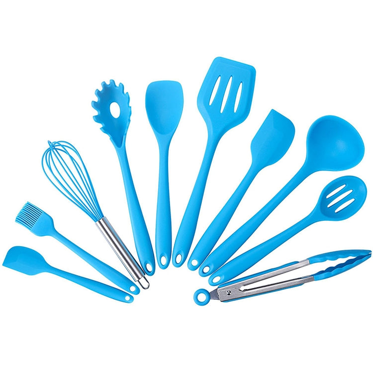 kn7050 10 in 1 Silicone Kitchen Tool Set, Red, Black, Green, Blue