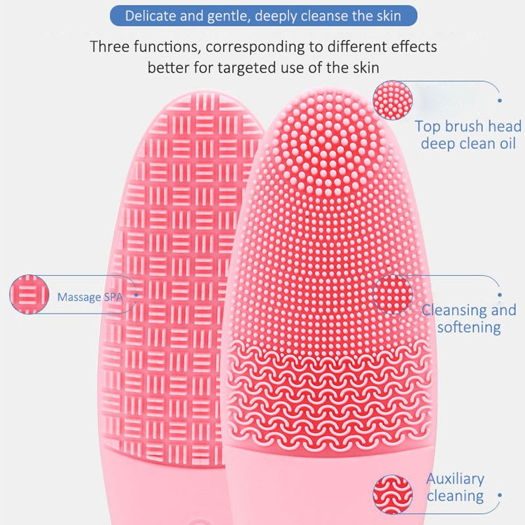 Battery-powered Silicone Acoustic Wave Face Skin Care Electric Facial Cleanser