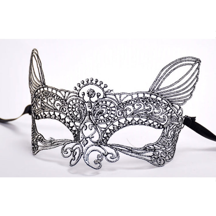 Halloween Masquerade Party Dance Sexy Lady Bronzing Lace Cat King Mask, Bronzing Cat King