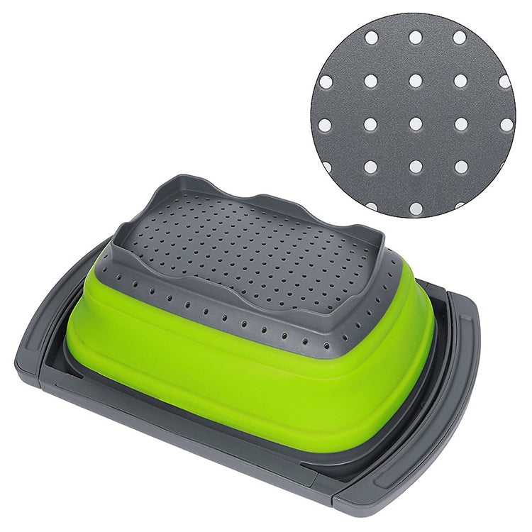 kn003 Household RetractableFruit and Vegetable Water Filter Basket Washing Basket, Green, Red