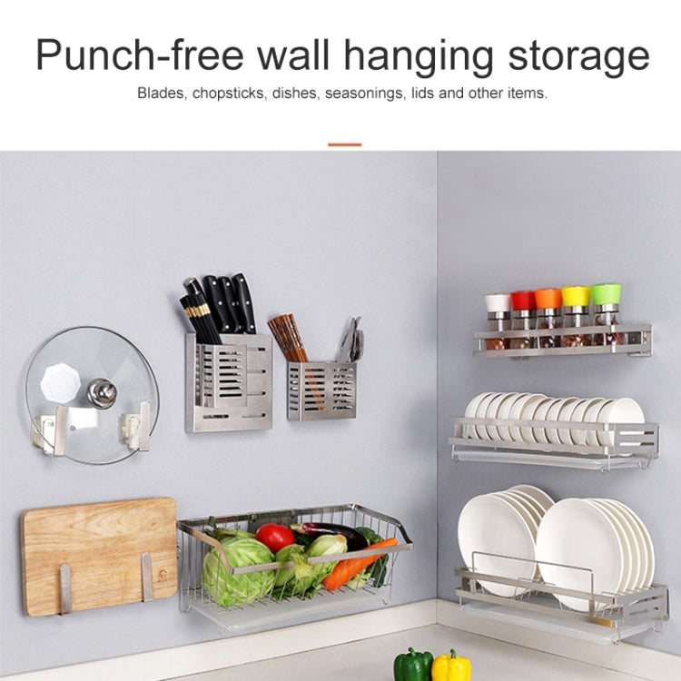 304 Stainless Steel Wall-mounted Kitchen Rack Hanging Pot Lid Holder