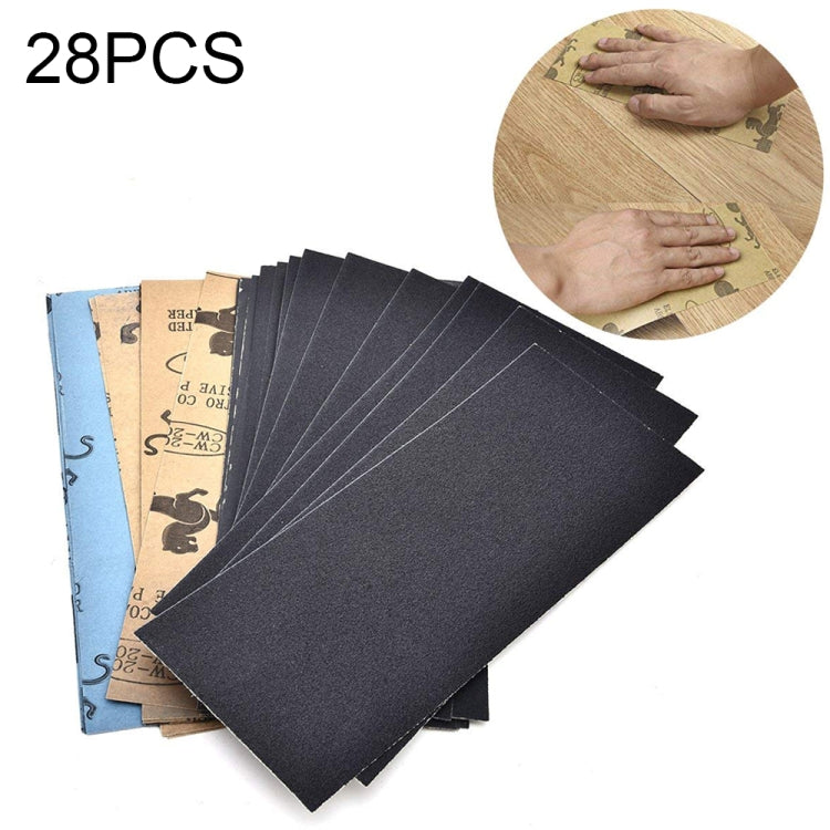 28 PCS LANHU Grit 120-3000 Wet And Dry Polishing Grinding Sandpaper,Size: 22.9 x 9.1cm, 28 PCS