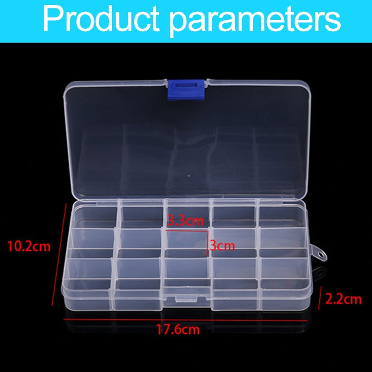 Removable Grid Plastic 15 Slots Box Organizer for Jewelry Earring Fishing Hook Small Accessories, 15 Slots (Purple+Blue), 15 Slots (Baby Blue+Blue), 15 Slots (White+Blue), 15 Slots (White+Pink)