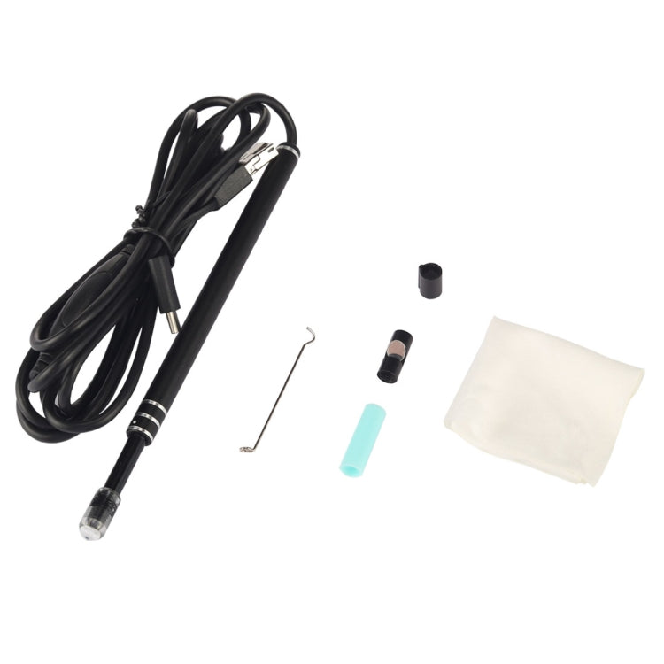 i96 3 in 1 USB Ear Scope Inspection HD 0.3MP Camera Visual Ear Spoon for OTG Android Phones & PC & MacBook, 1.85m Length Cable, 3 in 1 Black 0.3MP