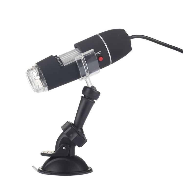 مجهر رقمي 2 في 1 بمستشعر صورة عالي الدقة بدقة 0.3 ميجابكسل ومكبر 1600X مزود بمنفذ USB و8 مصابيح LED وحامل احترافي، 1600X