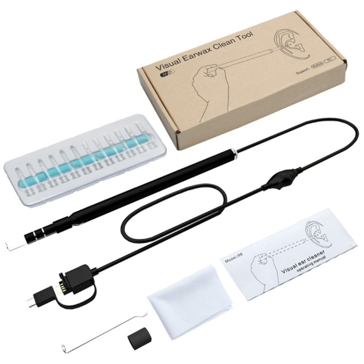 i95 3 in 1 USB Ear Scope Inspection HD 0.3MP Camera Visual Ear Spoon for OTG Android Phones & PC & MacBook, 1.75m Length Cable, 3 in 1 White 0.3MP