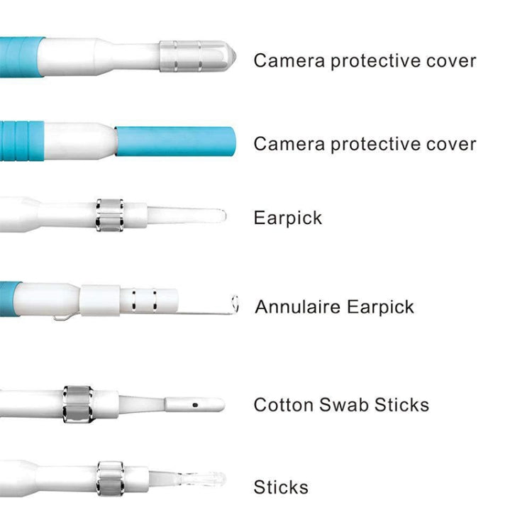 i95 3 in 1 USB Ear Scope Inspection HD 0.3MP Camera Visual Ear Spoon for OTG Android Phones & PC & MacBook, 1.75m Length Cable, 3 in 1 White 0.3MP