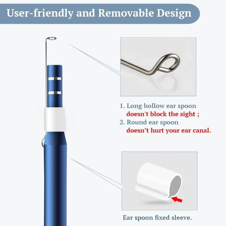 i95 3 in 1 USB Ear Scope Inspection HD 0.3MP Camera Visual Ear Spoon for OTG Android Phones & PC & MacBook, 1.75m Length Cable, 3 in 1 White 0.3MP
