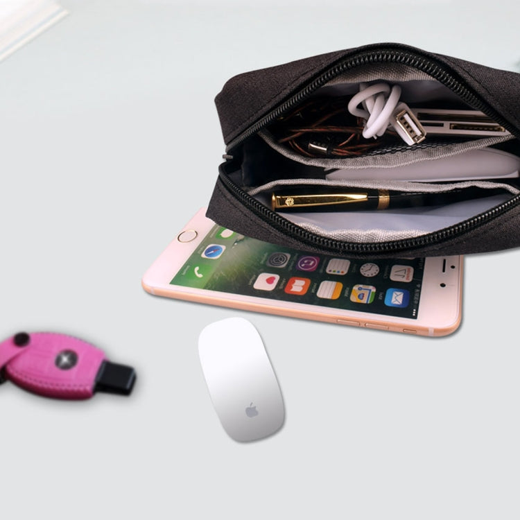 Simple Multi-functional Digital Device Travel Storage Bag for Phones, Power Bank, U-disk, Earphones, Data Cable and etc, Big Size: 23*11*5cm, Size: 23*11*5cm Black, Size: 23*11*5cm Pink, Size: 23*11*5cm Grey, Size: 23*11*5cm Blue, DY01 23x11x5cm