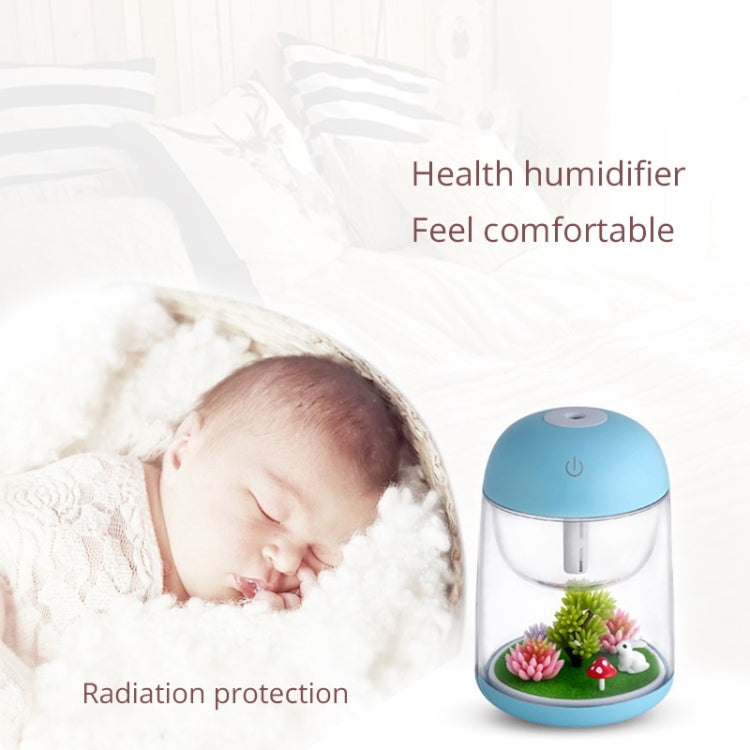 مرطب هواء Imycoo WT602 محمول بقدرة 2 وات بتصميم مناظر طبيعية صغيرة، مزود بشاحن USB، مع إضاءة LED ملونة، وسعة خزان المياه: 180 مل، تيار مستمر 5 فولت
