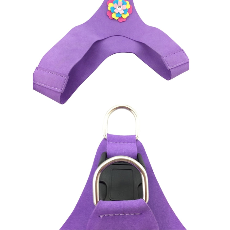 Microfiber with 3D Flowers Pattern Breathable Dog Chest Strap, Size: M, Size: M