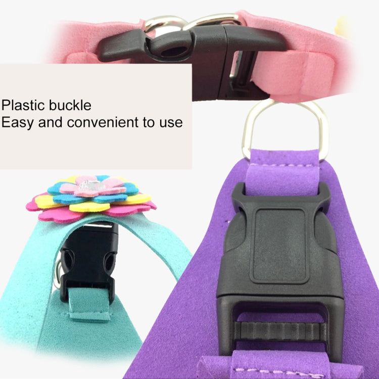 Microfiber with 3D Flowers Pattern Breathable Dog Chest Strap, Size: M, Size: M