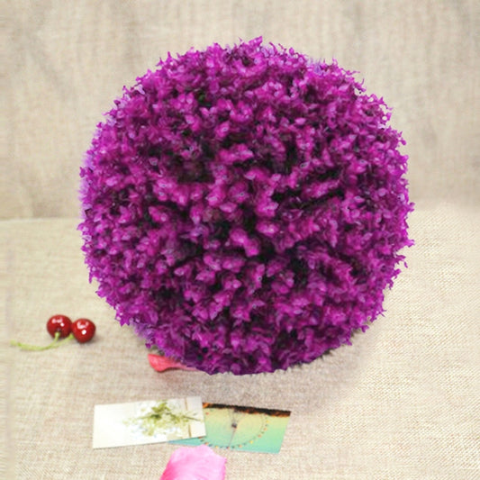 Artificial Purple Eucalyptus Plant Ball Topiary Wedding Event Home Outdoor Decoration Hanging Ornament, Diameter: 13.4 inch