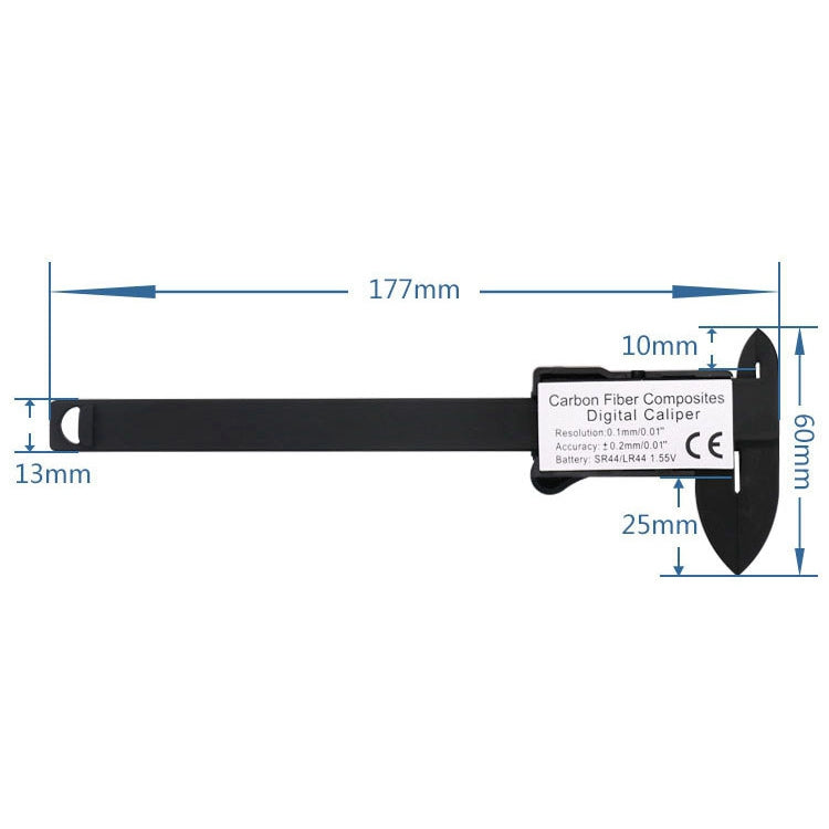 Plastic Fiber Digital Display Vernier Caliper, Measure Range: 100mm (4 inch), Plastic Box Packing, 4 inch Caliper