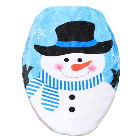 Fancy Christmas Decoration Toilet Lid Cover, Size: 48 x 43cm, Hat Snowman, Tree Branch Snowman