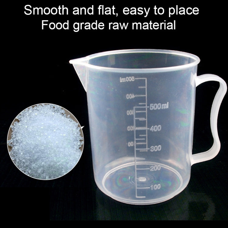 500ml Thin Section PP Plastic Flask Digital Measuring Cup Cylinder Scale Measure Glass Lab Laboratory Tools, 500ml Measuring Cup