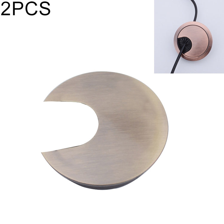 2 PCS Desk Computer Desktop Zinc Alloy Round Threading Box Hole Cover, Hole Diameter: 35mm (Bright Gold), 35mm Matte Silver, 35mm Brushed Steel, 35mm Bright Gold, 35mm Green Bronze, 35mm Red Bronze, 35mm Matte Black