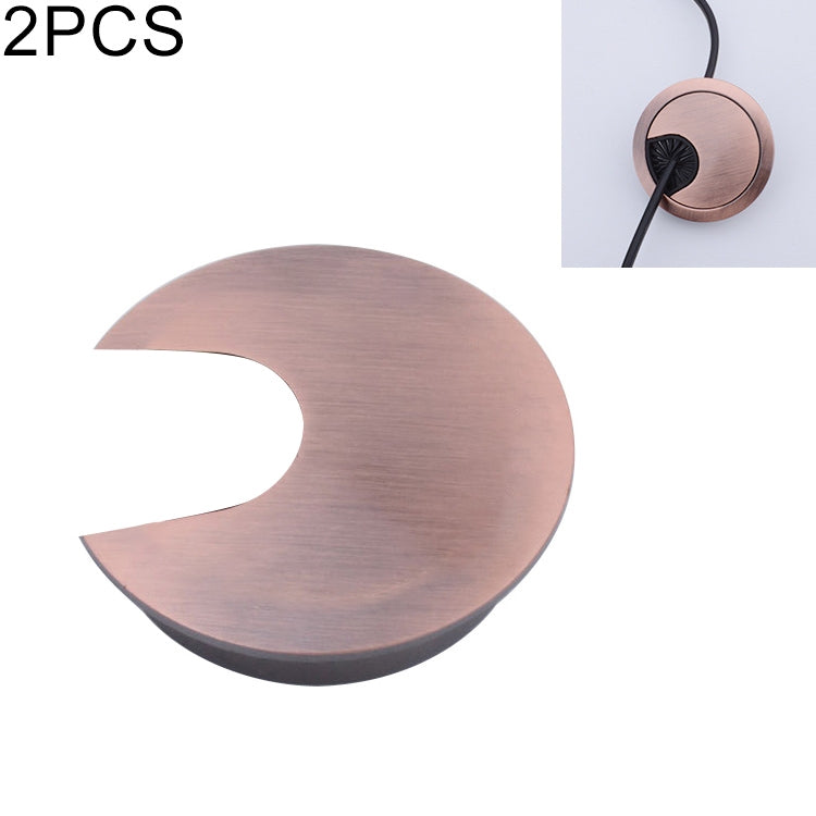 2 PCS Desk Computer Desktop Zinc Alloy Round Threading Box Hole Cover, Hole Diameter: 35mm (Bright Gold), 35mm Matte Silver, 35mm Brushed Steel, 35mm Bright Gold, 35mm Green Bronze, 35mm Red Bronze, 35mm Matte Black
