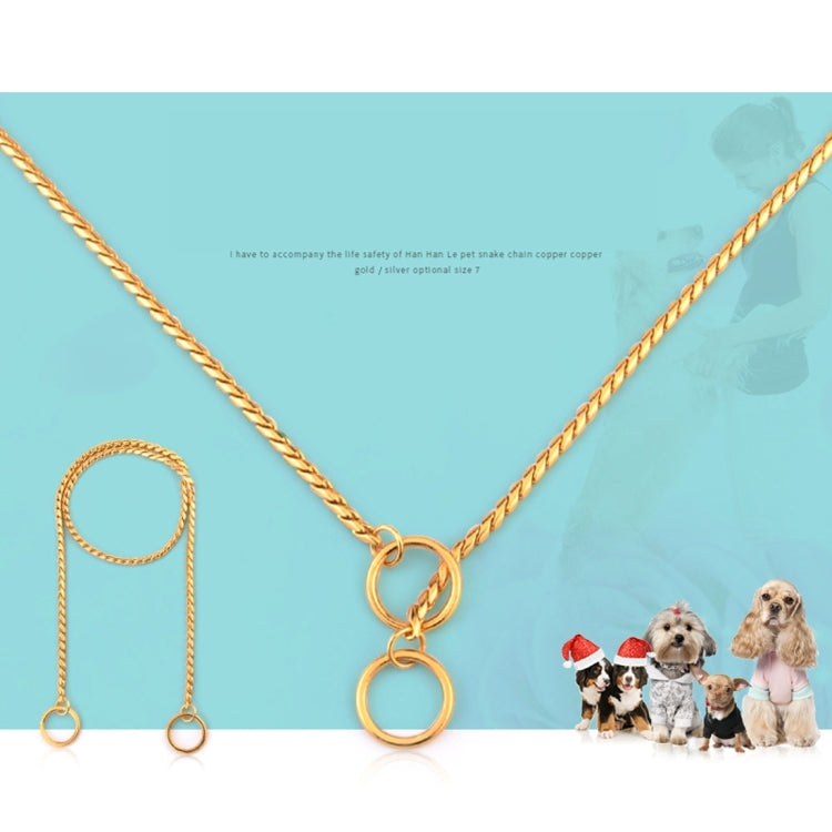 Pet Collars Pet Neck Strap Dog Neckband Snake Chain Dog Chain Solid Metal Chain Dog Collar,Length:35cm, 35cm