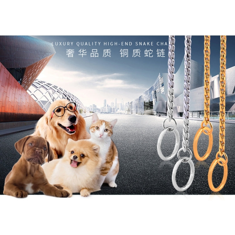 Pet Collars Pet Neck Strap Dog Neckband Snake Chain Dog Chain Solid Metal Chain Dog Collar,Length:35cm, 35cm