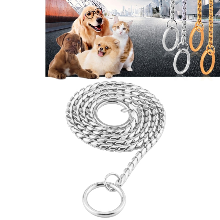 Pet Collars Pet Neck Strap Dog Neckband Snake Chain Dog Chain Solid Metal Chain Dog Collar,Length:40cm, 40cm