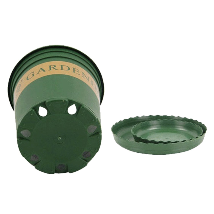 1 Gallon Flower Pots Plant Nursery Pots Plastic Pots Creative Gallons Pots with Tray, Size:17.5*16*16cm, Random Text Background Color Delivery, 17.5*16*16cm