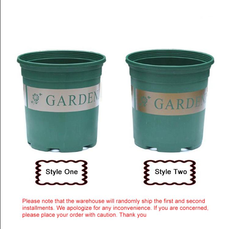 1 Gallon Flower Pots Plant Nursery Pots Plastic Pots Creative Gallons Pots with Tray, Size:17.5*16*16cm, Random Text Background Color Delivery, 17.5*16*16cm