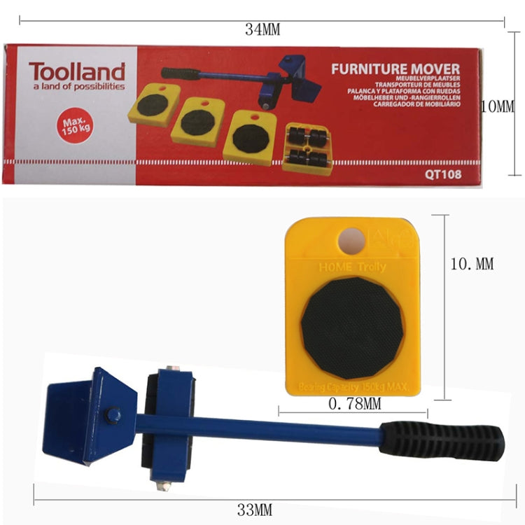 مجموعة رفع ونقل الأثاث الثقيل، 4 بكرات، ومجموعة نقل الأثاث