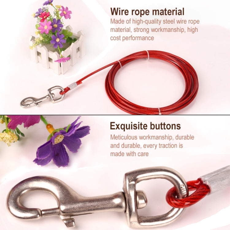 Double-end Steel Wire Rope Pet Dogs 2 in 1 Traction Rope Pet Walking Leads With Handle, Length: 3m,Random Color Delivery, Length: 3m