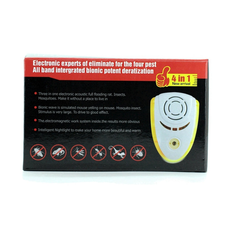 6W Electronic Ultrasonic Electromagnetic Wave Anti Mosquito Rat Insect Pest Repeller with Light, EU Plug, AC 90-240V, Random Color Delivery , EU Plug Blue, EU Plug Yellow, UK Plug Yellow, US Plug Blue, US Plug Yellow