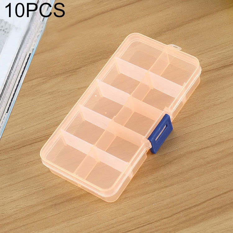 10 PCS Removable Grid Plastic Box Organizer for Jewelry Earring Fishing Hook Small Accessories, Size: Small, 10 Slots, 10 Slots (Pink+Blue), 10 Slots (Orange + blue), 10 Slots (Purple+Blue), 10 Slots (White+Pink), 10 Slots (White+Blue)