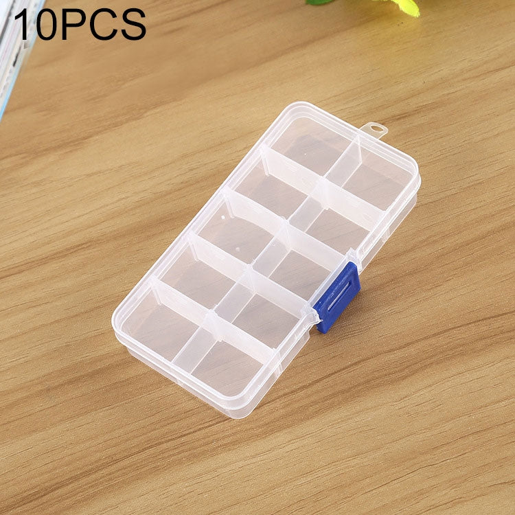 10 PCS Removable Grid Plastic Box Organizer for Jewelry Earring Fishing Hook Small Accessories, Size: Small, 10 Slots, 10 Slots (Pink+Blue), 10 Slots (Orange + blue), 10 Slots (Purple+Blue), 10 Slots (White+Pink), 10 Slots (White+Blue)