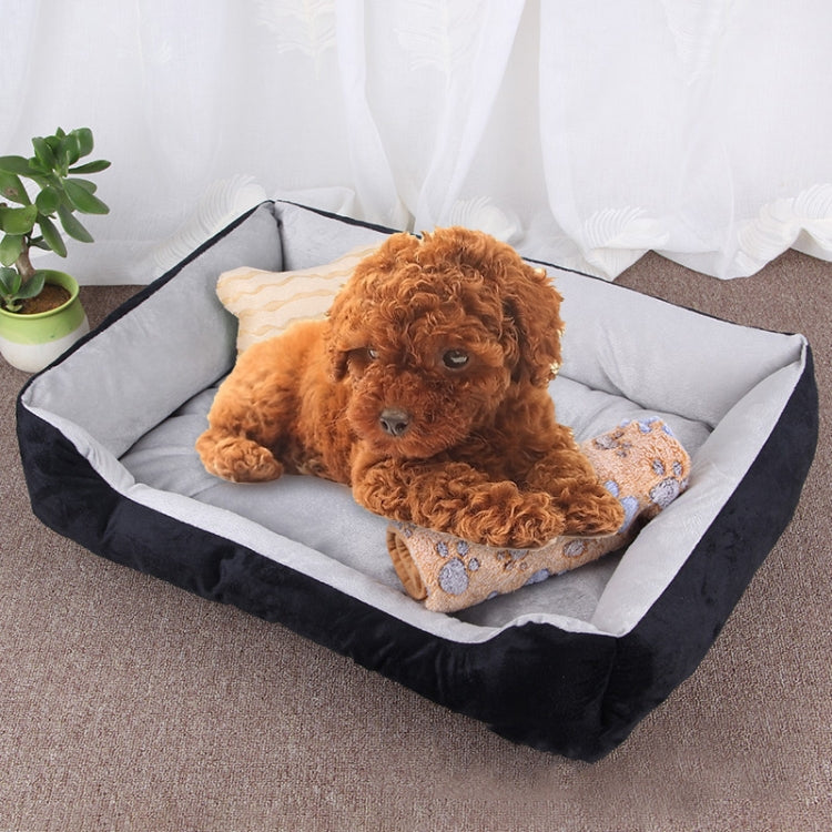 Dog Bone Pattern Big Soft Warm Kennel Pet Dog Cat Mat Blanket, with Blanket Size: M, 70×50×15cm, Size: M
