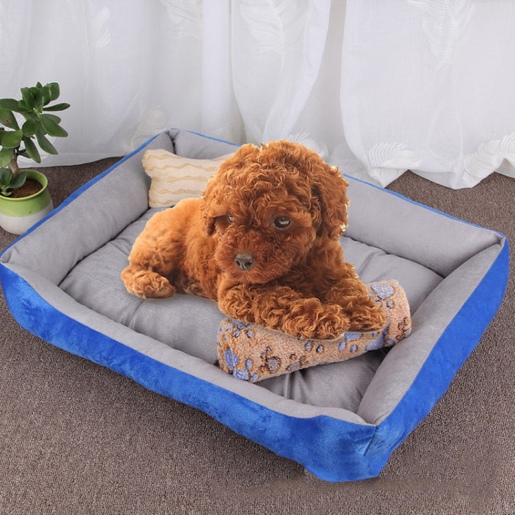 Dog Bone Pattern Big Soft Warm Kennel Pet Dog Cat Mat Blanket, with Blanket Size: M, 70×50×15cm, Size: M